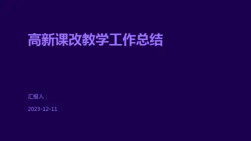 高新课改教学工作总结