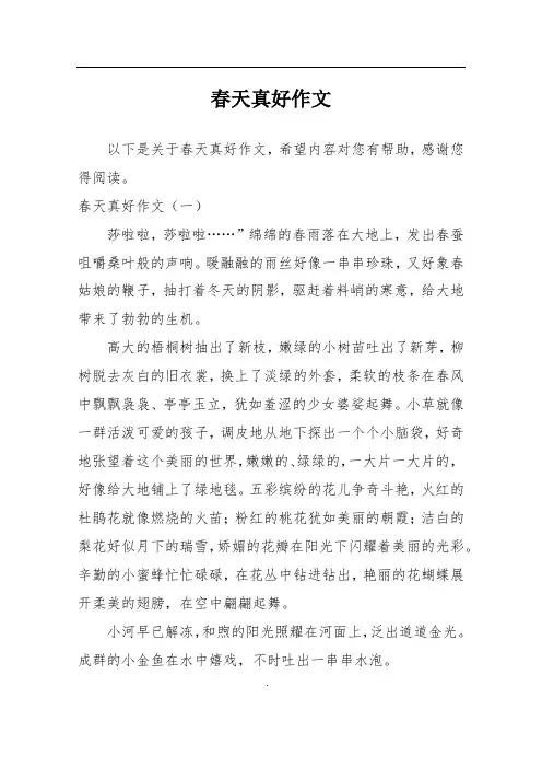 春天真好作文 2