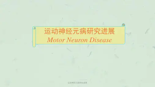 运动神经元病研究进展课件