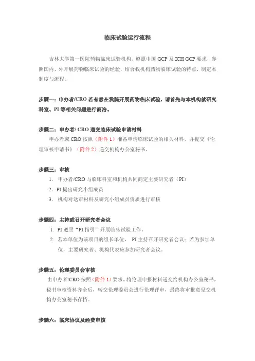 临床试验运行流程