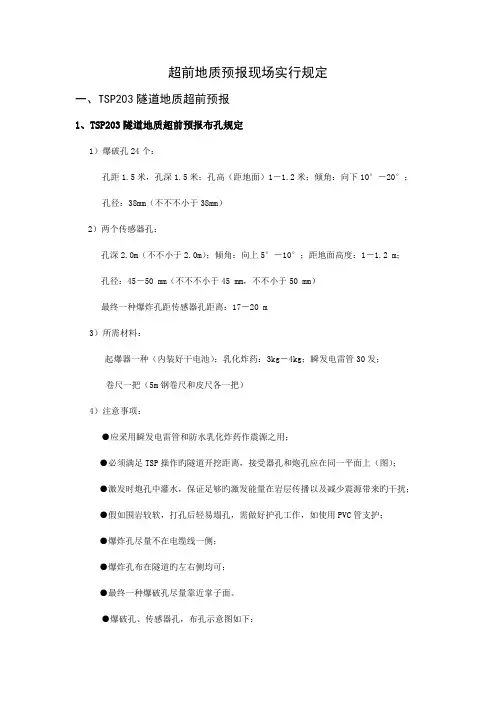TSP超前地质预报实施要求-技术交底资料