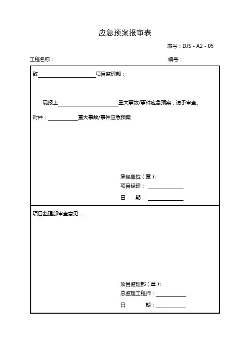 应急预案报审表