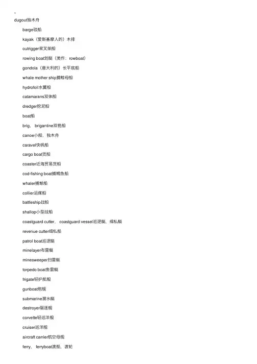 船舶英语词汇