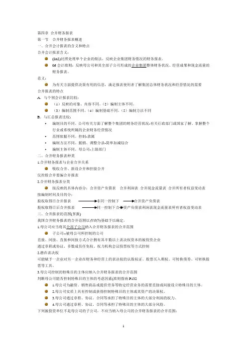 高级财务会计第四章 合并财务报表