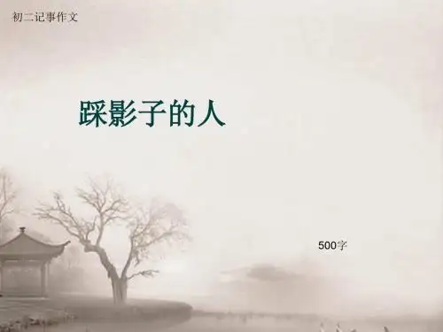 初二记事作文《踩影子的人》500字(总8页PPT)