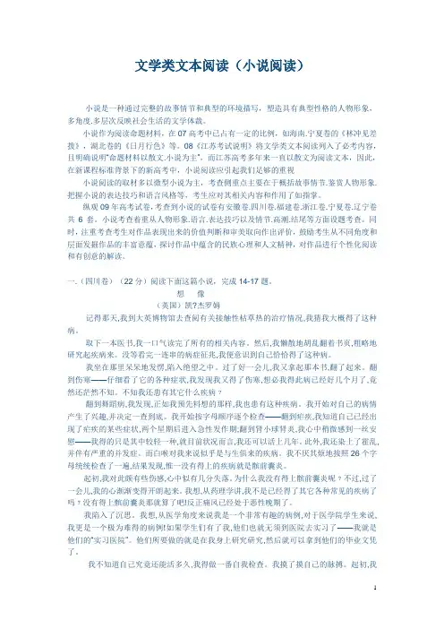 文学类文本阅读(小说类)