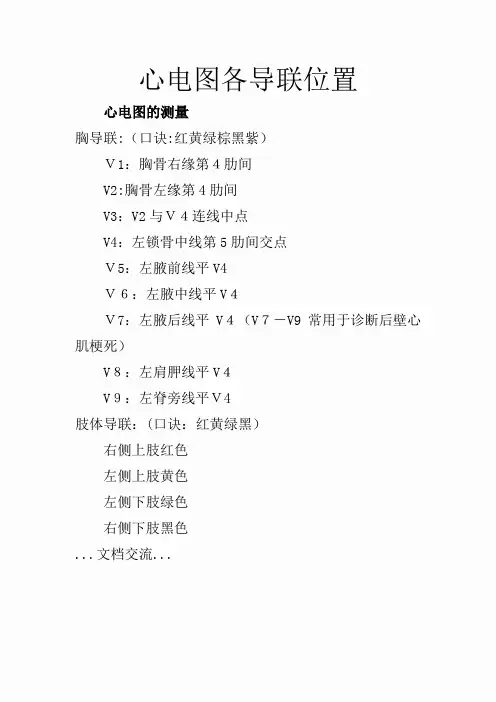 心电图各导联位置[1]