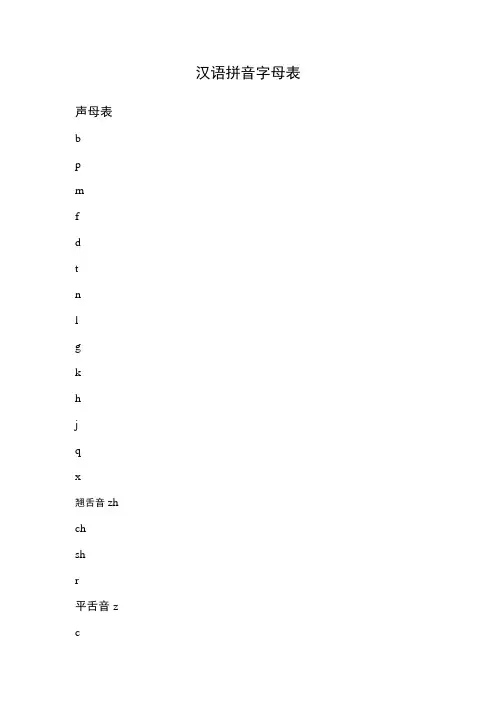 汉语拼音字母表
