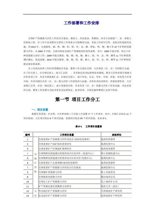 工作部署和工作安排