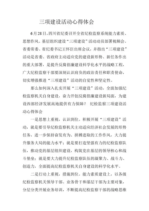 三项建设活动心得体12