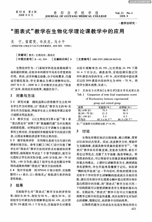 “图表式”教学在生物化学理论课教学中的应用
