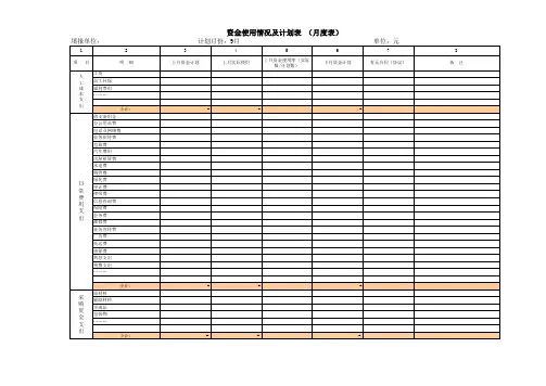 资金计划表