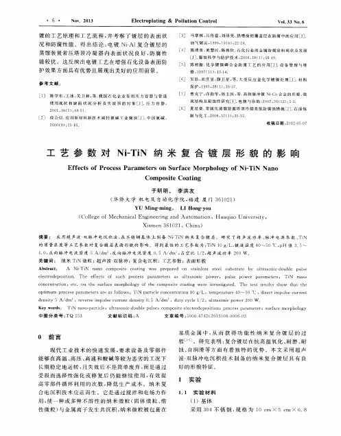 工艺参数对Ni-TiN纳米复合镀层形貌的影响