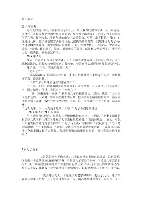 儿子语录