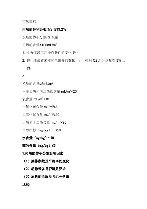 丙烯及MTBE国标
