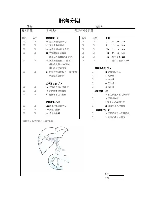 肿瘤分期模板