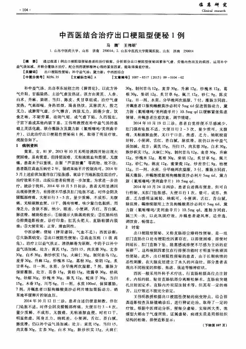 中西医结合治疗出口梗阻型便秘1例 2