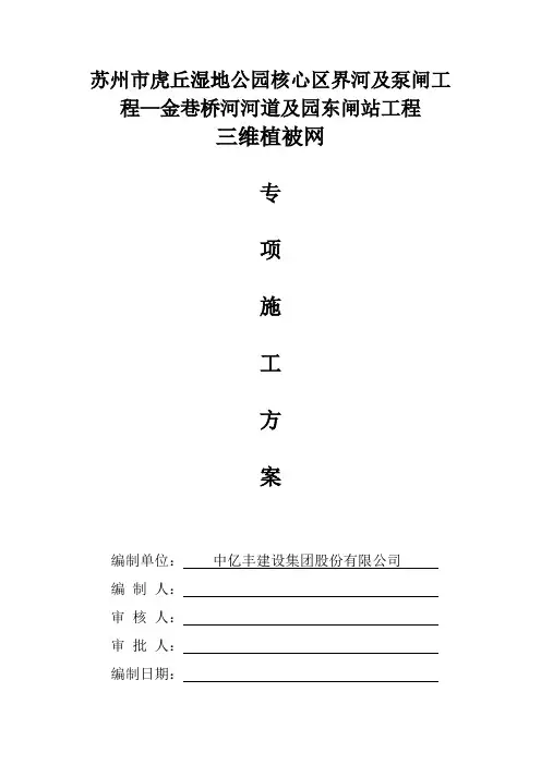 三维植被网防护施工工艺