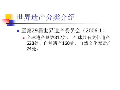 第六讲世界遗产分类介绍