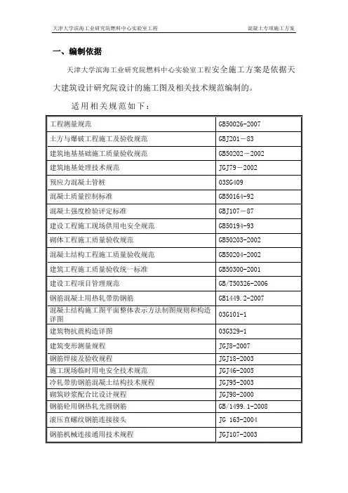 混凝土专项施工方案