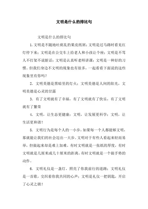 文明是什么的排比句