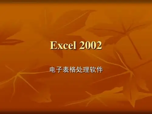 excel电子表格讲座讲义