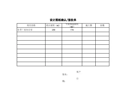 图纸确认、签收单