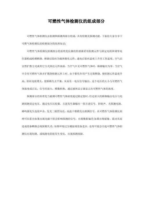 可燃性气体检测仪的组成部分