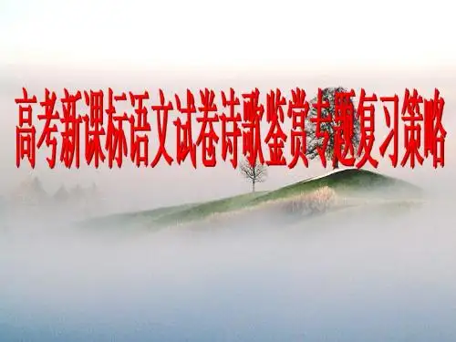 高考新课标语文试卷诗歌鉴赏专题复习策略(22张ppt)