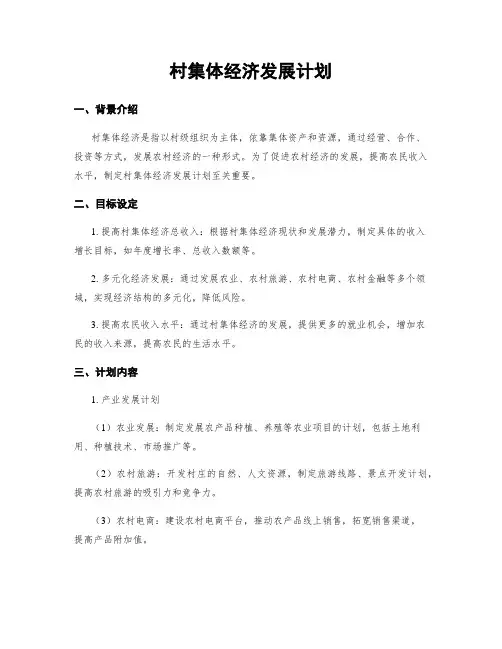 村集体经济发展计划