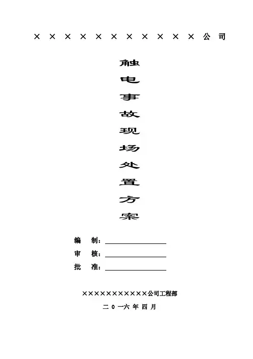 01触电事故现场处置方案
