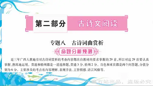 专题8 古诗词曲赏析