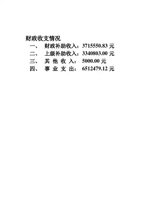 财政收支情况
