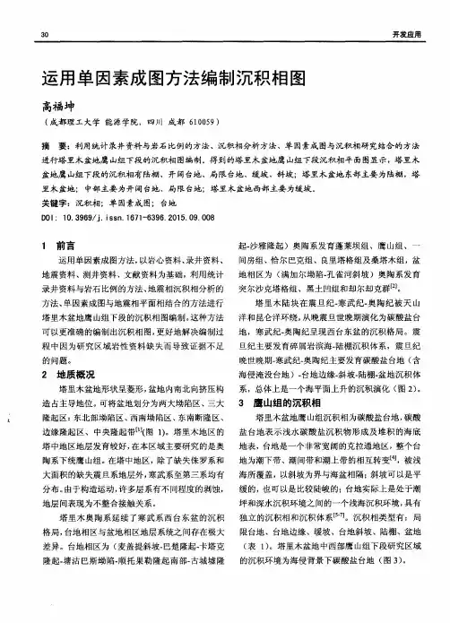 运用单因素成图方法编制沉积相图