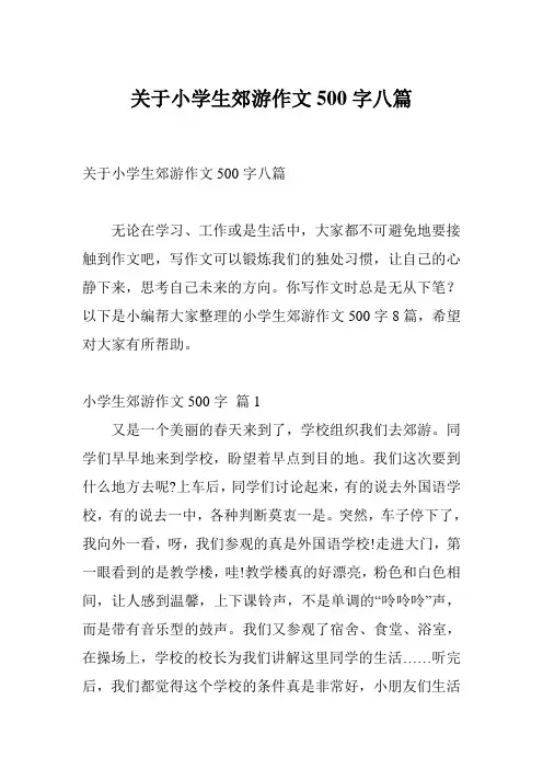关于小学生郊游作文500字八篇