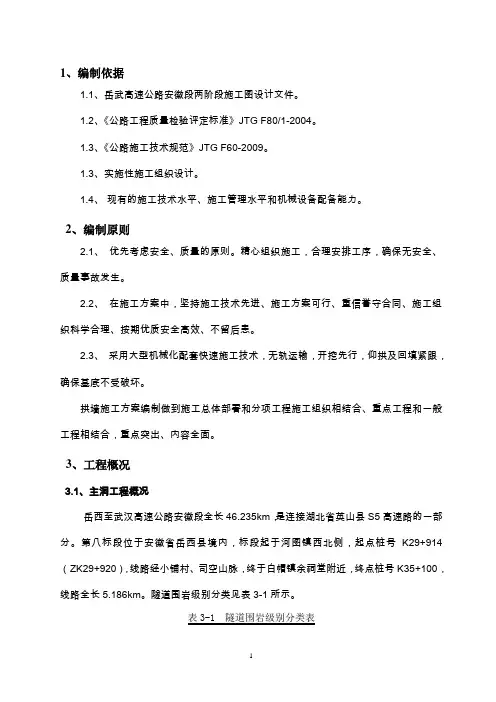 隧道二次衬砌(首件施工方案)