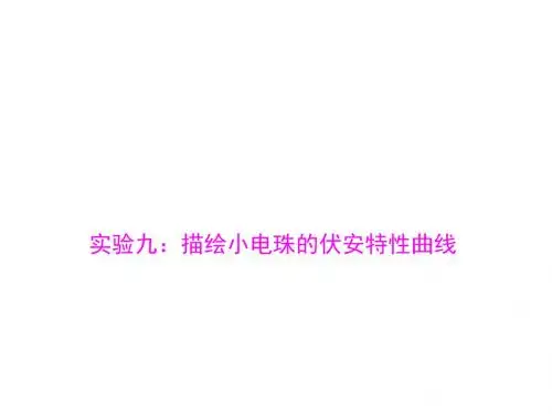 高考物理总复习配套课件：实验九：描绘小电珠的伏安特性曲线