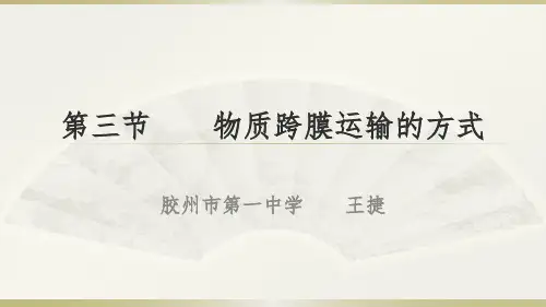 人教版高中生物必修一 4.3 物质跨膜运输的方式教学课件 (共20张PPT)