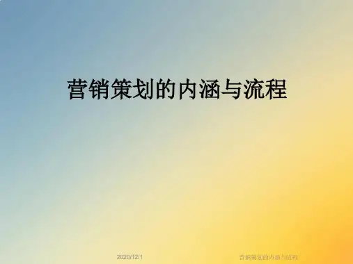 营销策划的内涵与流程