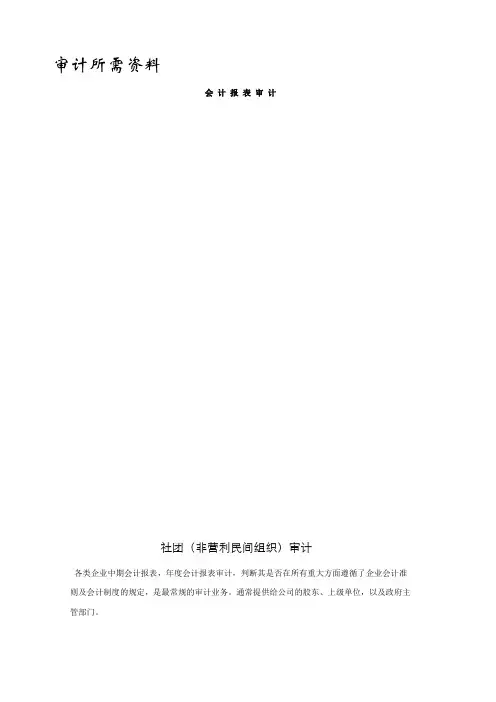 各种审计 所需清单 