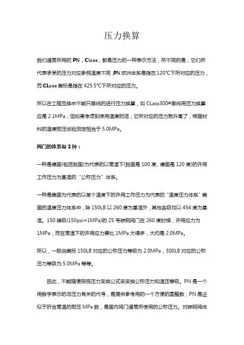 压力换算