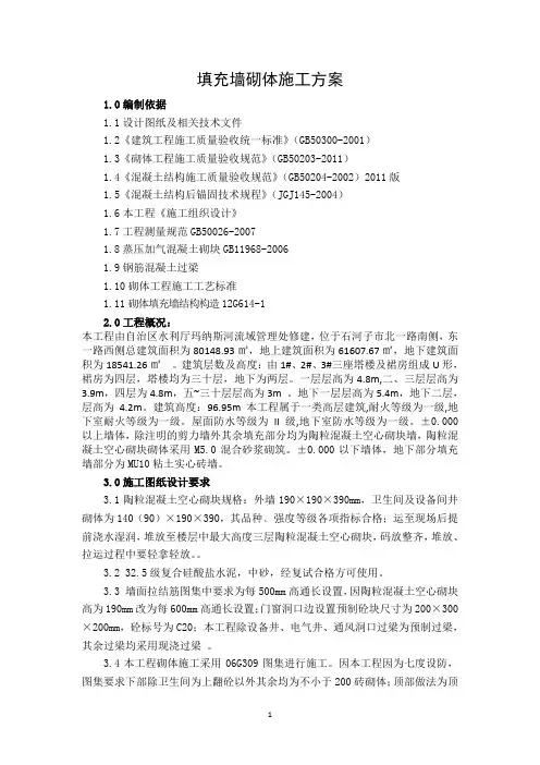 填充墙砌体施工方案 4