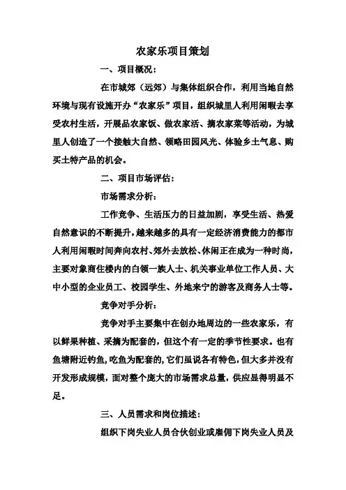 农家乐项目策划
