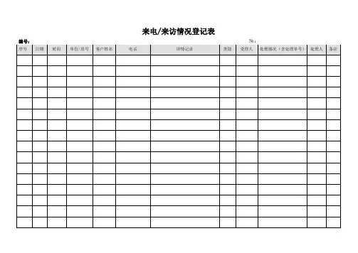 来电来访登记表