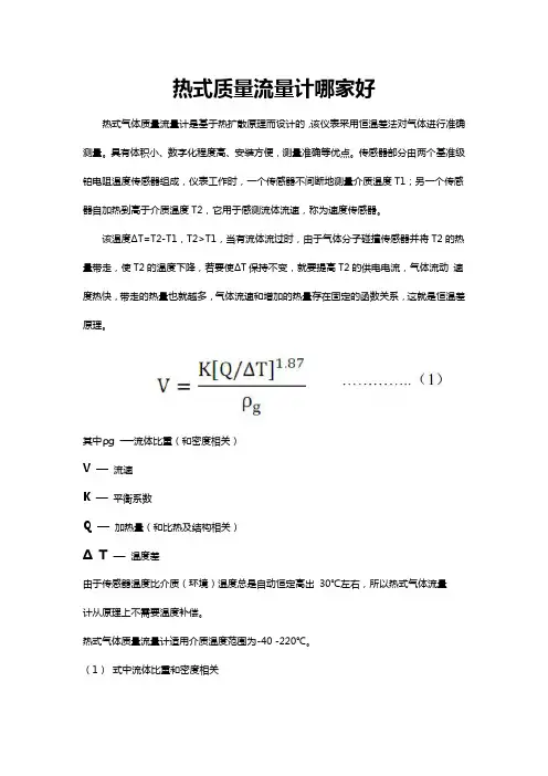 热式质量流量计哪家好