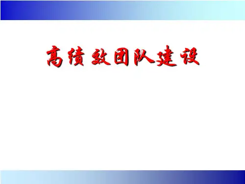 高绩效团队建设(PPT)