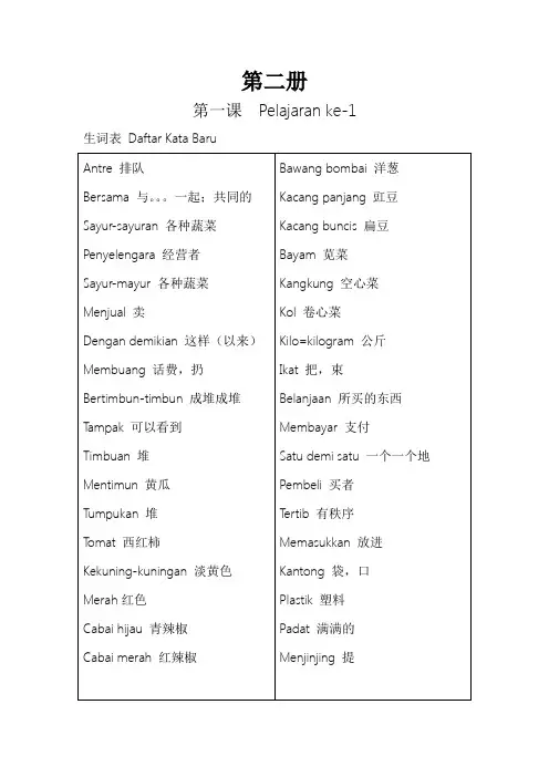印尼语课文