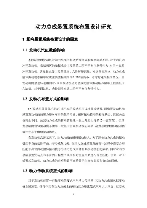 动力总成悬置系统布置设计研究