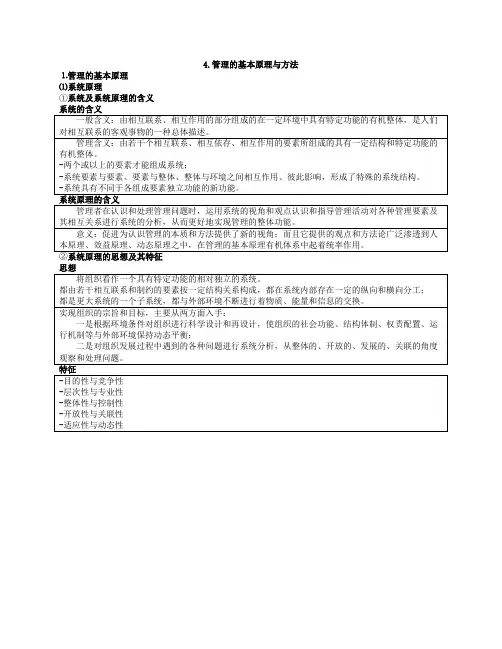 4.管理的基本原理与方法