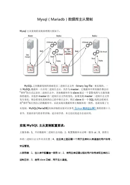 Mysql(Mariadb)数据库主从复制